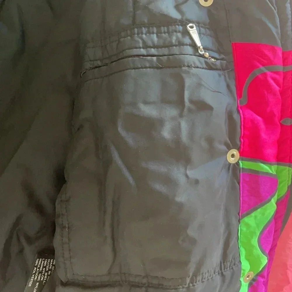 Vintage Retro Neon 80s 90s Snuggler Ski Fantasy Snow Jacket Ladies Sz M - Picture 11 of 11